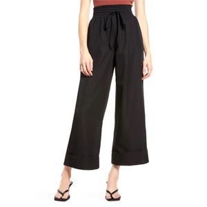 NWT Open Edit Wide Leg Cuffed Pants Drawstring Waist